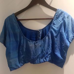 Shaded Blue Crepe Blouse