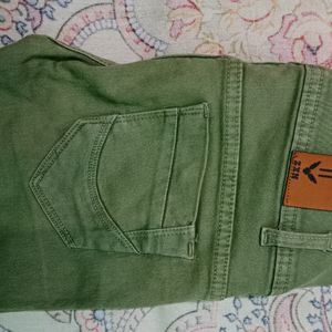 high Waist Green Jeans For Teenage Girls