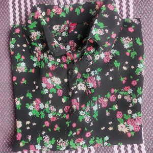 Floral Black Shirt For Teens🌺