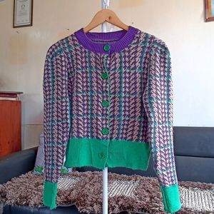 Checked Green Sweater