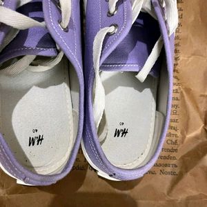 H&M CANVAS SNEAKERS LAVENDER COLOR EUR 40