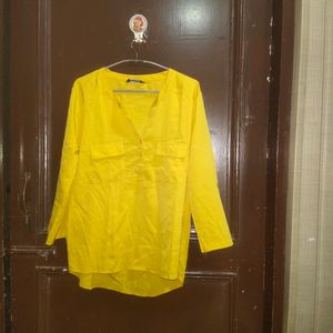 Women Mustard Kurta Style  Top Harpa Bra