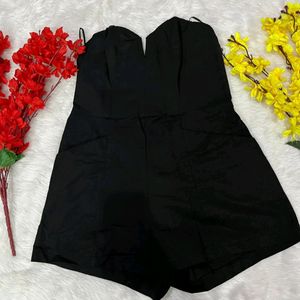 H&M Conscious Black Strapless Playsuit