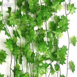 10 Artificial Green Maple Money Creeper Leaves