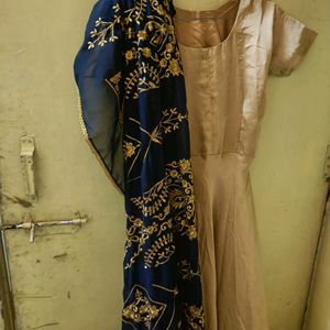 Simple Yet Elegant Gown With Beautiful Dupatta