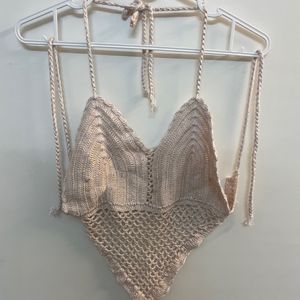 Crochet Tie Back Halter Top