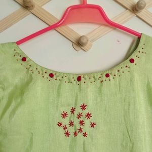 Diwali Sale :Green Quality Stitched Kurti