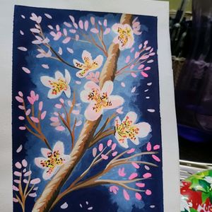 Aesthetic Floral Painting On A5 Sheet