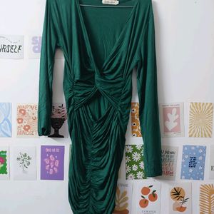 Knotted Green Silk Dress