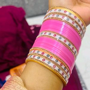 Unique Pink Colour Bridal Chura