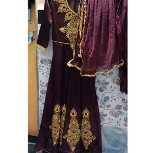 Anarkali Suit With Dupatta & Pent