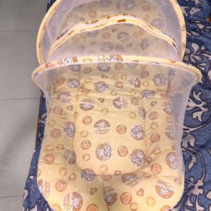 Babyhug Cotton Mosquito Net With Mattress Printed