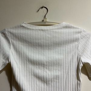 Off White Ribbed Top