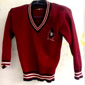 School Maroon Sweater.For 5 To 8 Year