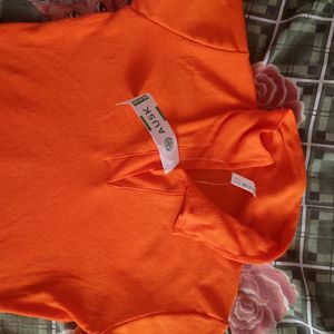 AUSK orange Crop Top