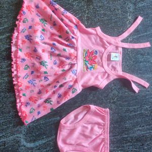 Pink Frock For 0-6 Months Baby Unused.newborn Clothes.