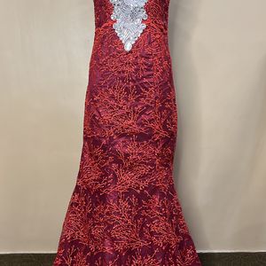 Red Embellished Gown