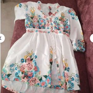 Puff Sleeve Stylish Floral Printed Dresses