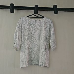 White Printed Top