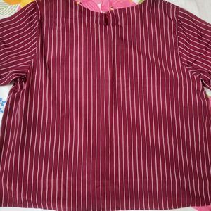 Maroon Stripped Top