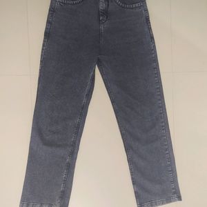 Charcoal Grey Straight Comfortable Jeans (Woman)