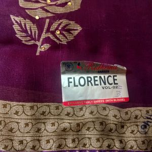 'Purple Florence Saree' With Blouse