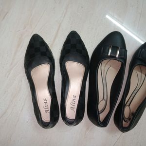 Alina Womens Sandals And Black Flats(combo Pairs)