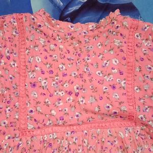 Flower Print Pink Top