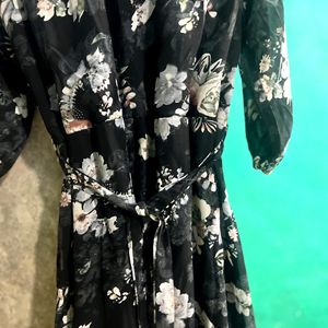 Pleated Floral Dress XXL