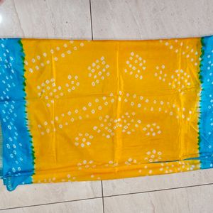 Bandhani Saree With Blouse 💛💙