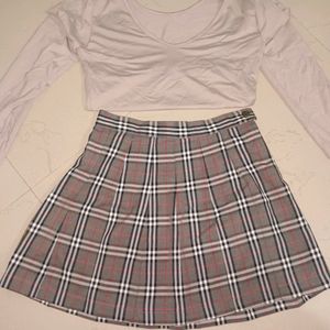 Two Piece Aesthetic Set Top And Skirt