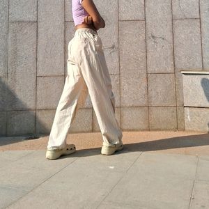 Beige Parachute Pant