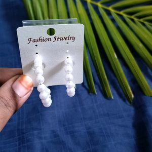 White Pearl Earrings