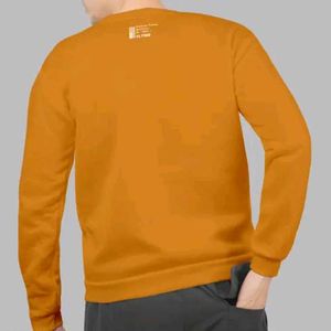 Men's Typograhic Print Pullovers Mustard Sweatshir