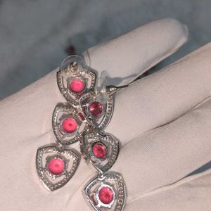 American Diamond Ruby Necklace