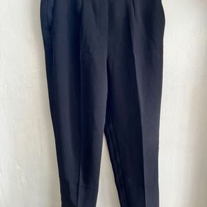 Mango Straight Fit Formal Cropped Trousers