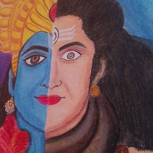 Shiv*Vishnu Handmade Painting Available In A4 Size