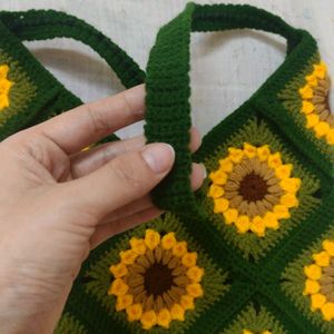 🌻Sunflower Crochet Side Bag