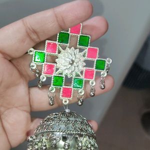 A Colourful German Oxidised Jhumka