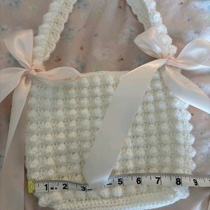 Crochet Ribbon Popcorn Bag