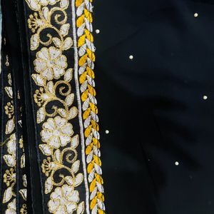 Black Embroidered Saree