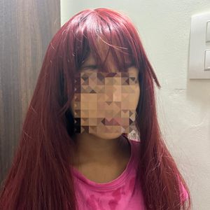 Imported! Women's Long Straight Wine Red Wig