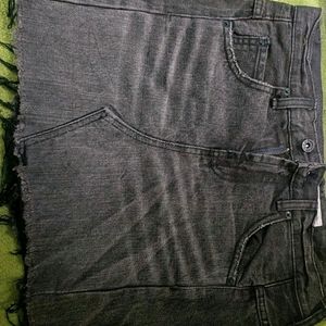 Denim Black And Grey Shaded Skirt