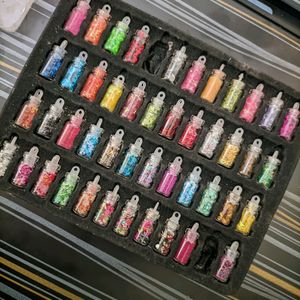 Mini Glitter And Charm Bottles For Nails Or Makeup