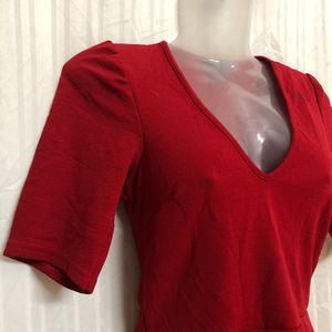 New Look Red Half Sleeve Top