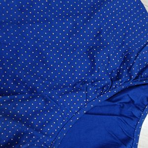 Blue And Gold Polka Dots Top