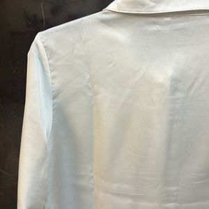 White Satin Finish Shirt