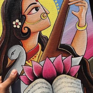 Saraswati Mata Canvas Painting