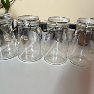 4 IKEA Glass Clip Jar