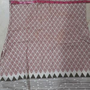 Rangmanch Maroon & White Straight Kurti